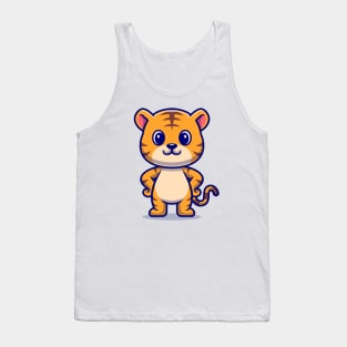 Cute Tiger Standing Cartoon Tank Top